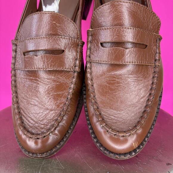 Dolce Vita Hardi Brown Faux Leather Slingback Penny Loafer Sz 9.5 - Picture 3 of 8